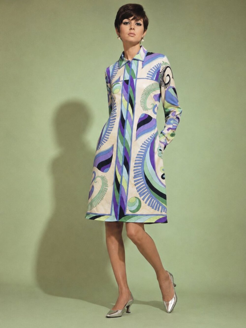 Vintage 1960s Emilio Pucci Silk Shirtdress — Saks Fifth Avenue 🌿💜